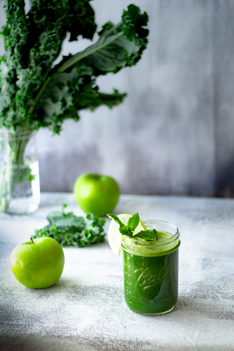Apple kale smoothie.