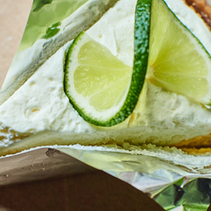 Slice of key lime pie.